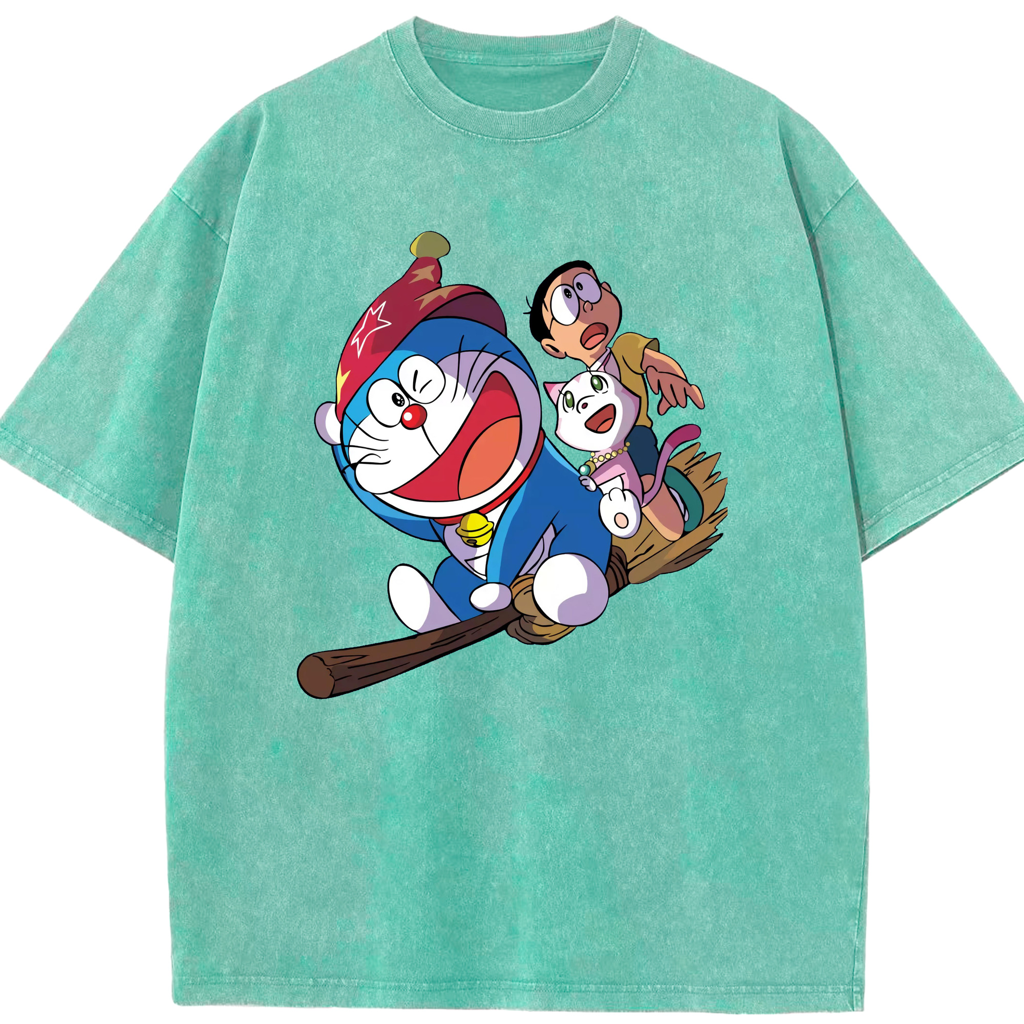 （画像用） ドラえもん Doraemon 綿100% ヴィンテージ風 半袖Tシャツ（フロントプリント）